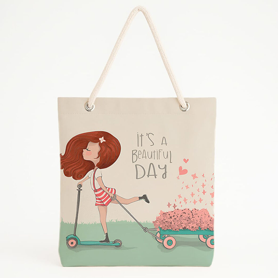 Beautiful Day Çiçekli Plaj Çantası