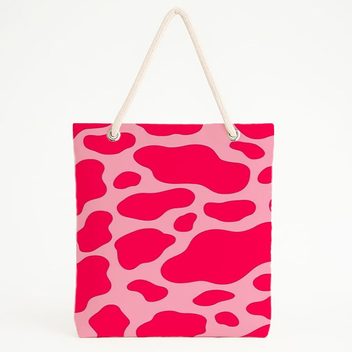 Soyut Pembe Benekli Plaj Çantası