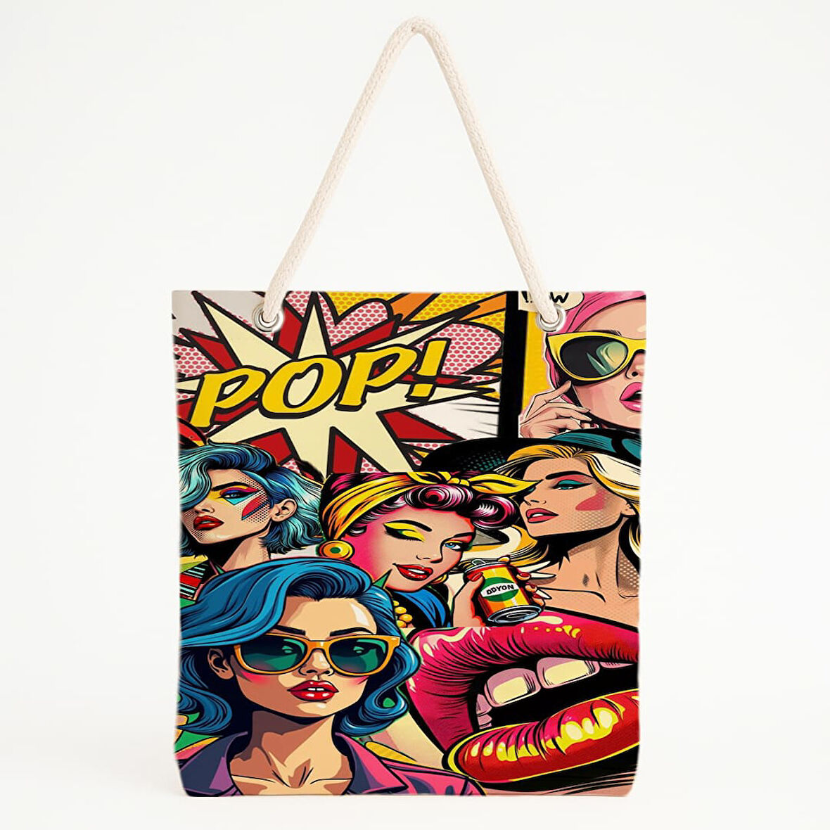 POP! Temalı Renkli Plaj Çantası