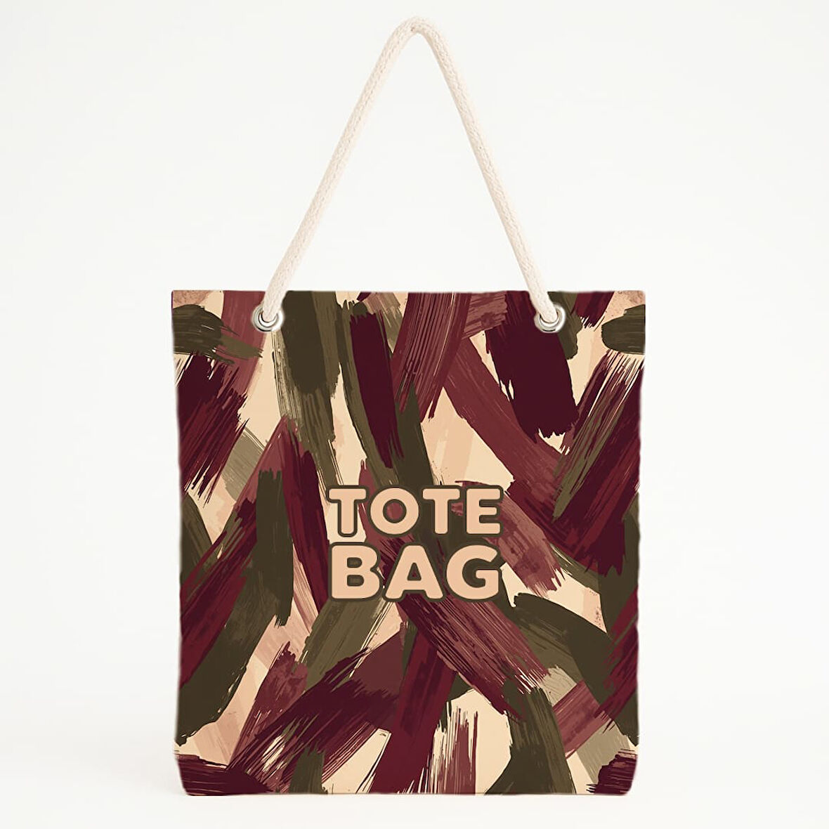 Soyut Fırça Desenli Plaj Çantası