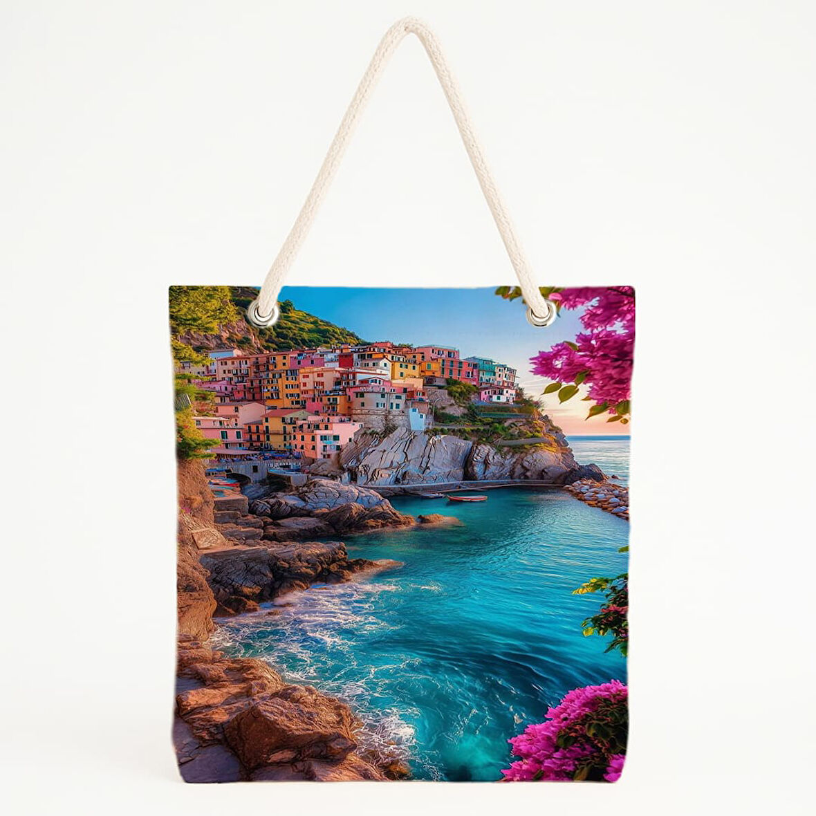 Manarola Manzaralı Plaj Çantası