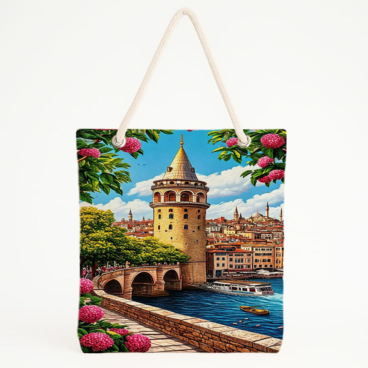 Galata Kulesi Manzaralı Plaj Çantası