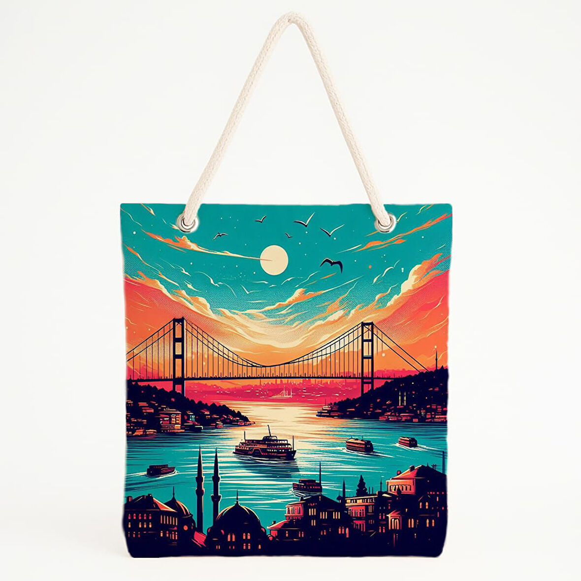 Boğaz Köprüsü Manzaralı Plaj Çantası