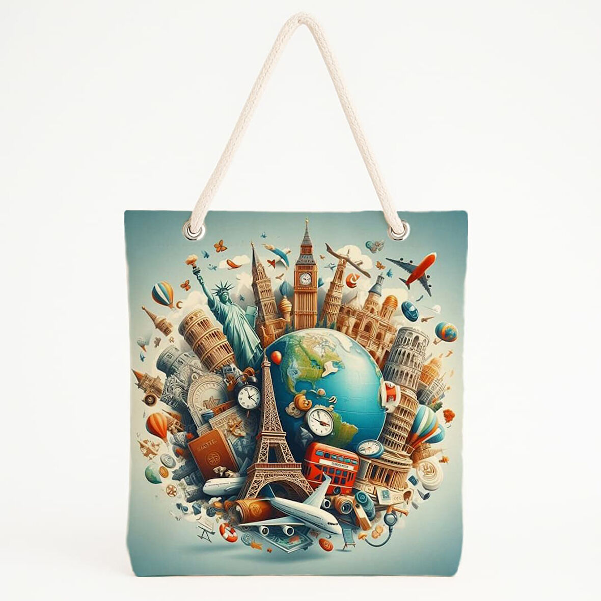İkonik Yapılar Temalı Plaj Çantası