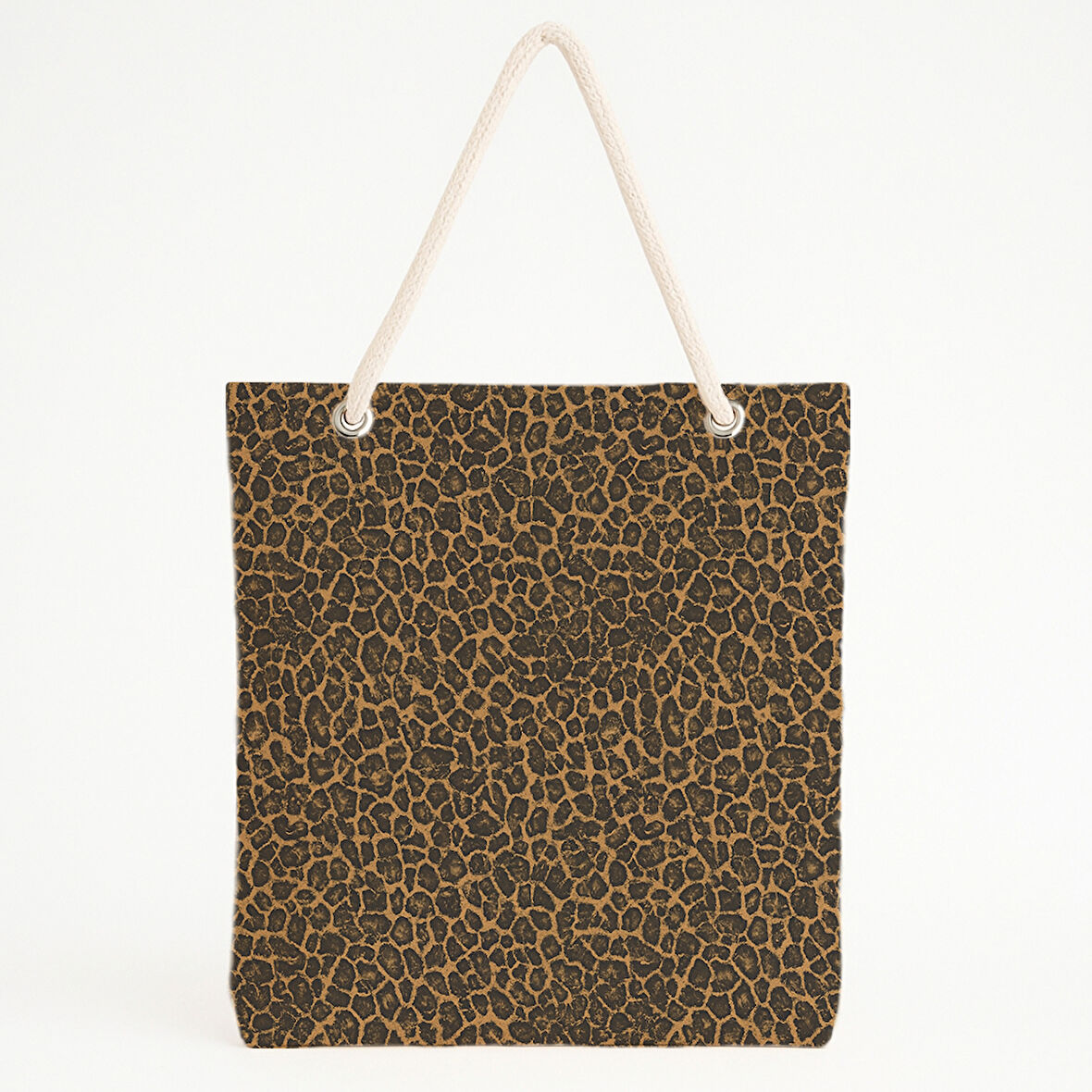 Leopar Desenli Retro Plaj Çantası