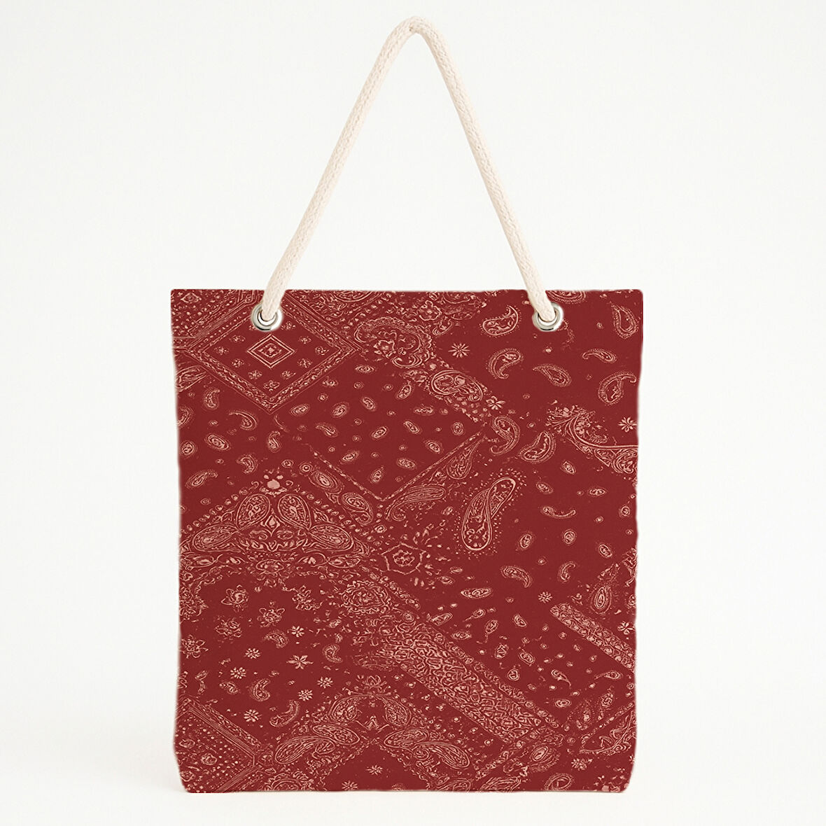 Kırmızı Paisley Bandana Plaj Çantası