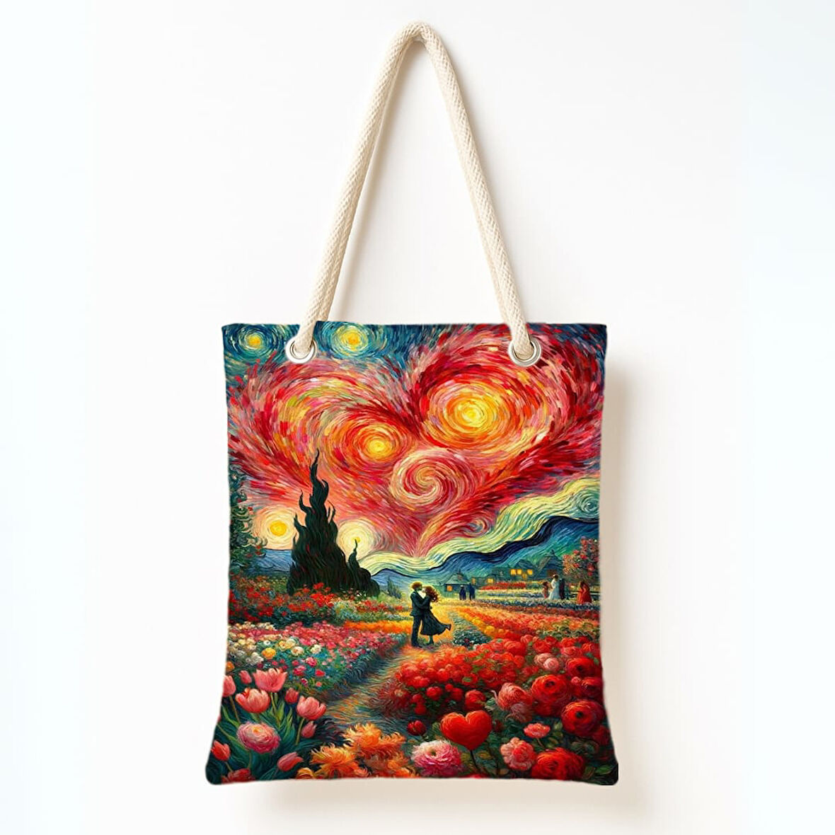 Kalpli Çiçek Tarlası Omuz Çantası