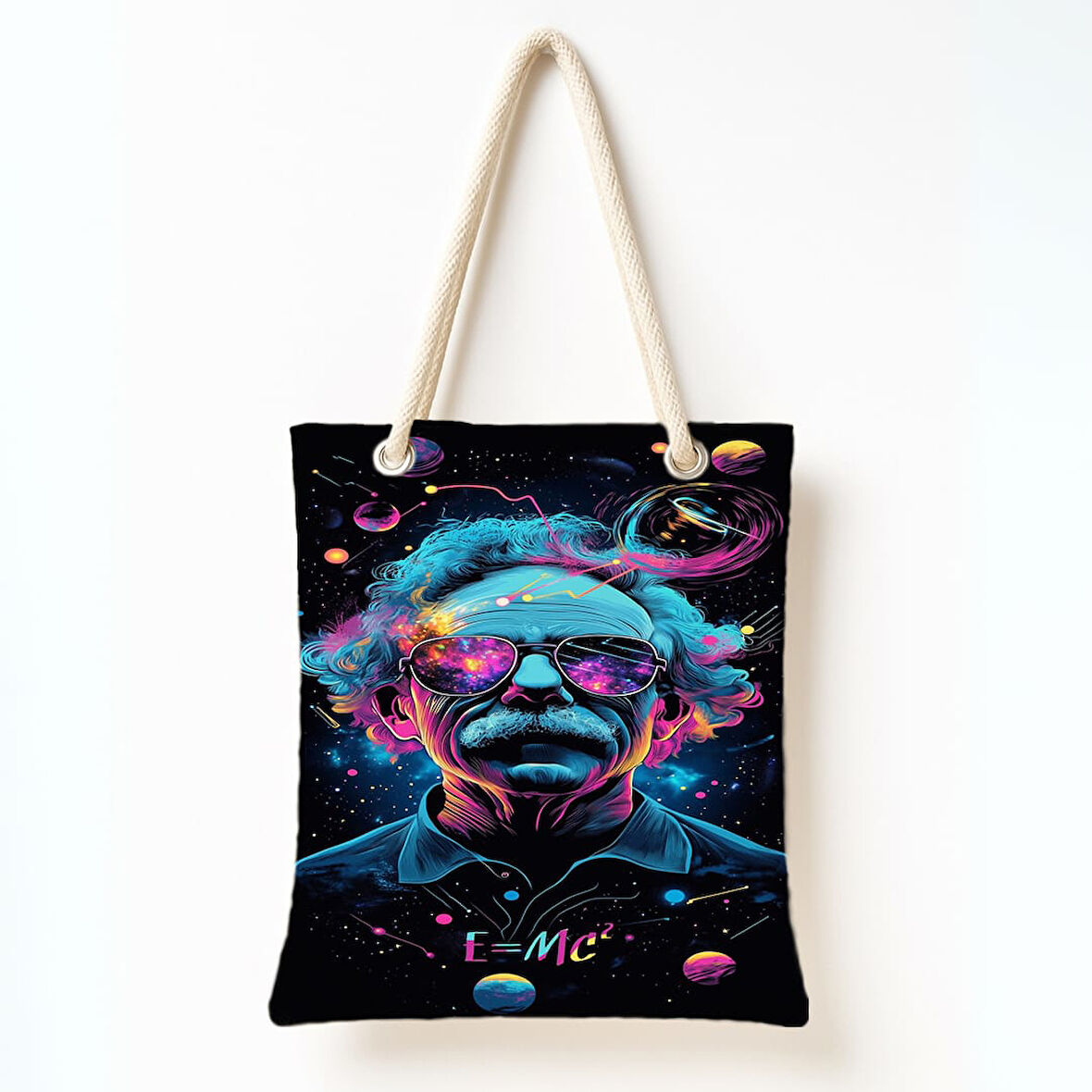 Kozmik Neon Einstein Omuz Çantası