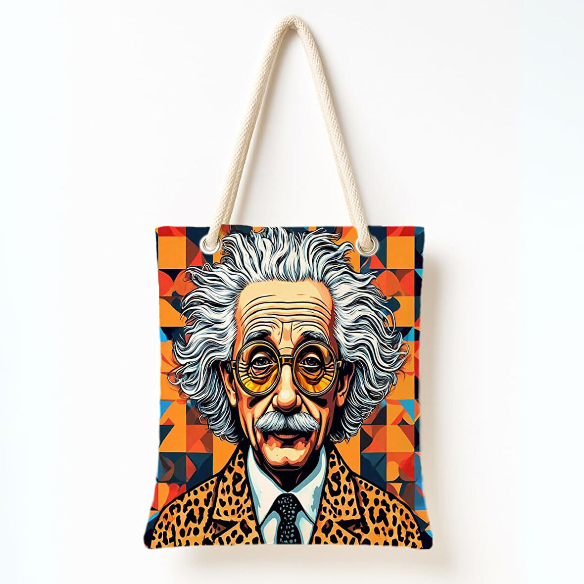 Leopar Einstein Stili Omuz Çantası