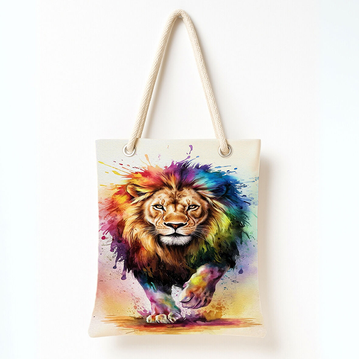 Renkli Aslanın Yürüyüşü Omuz Çantası