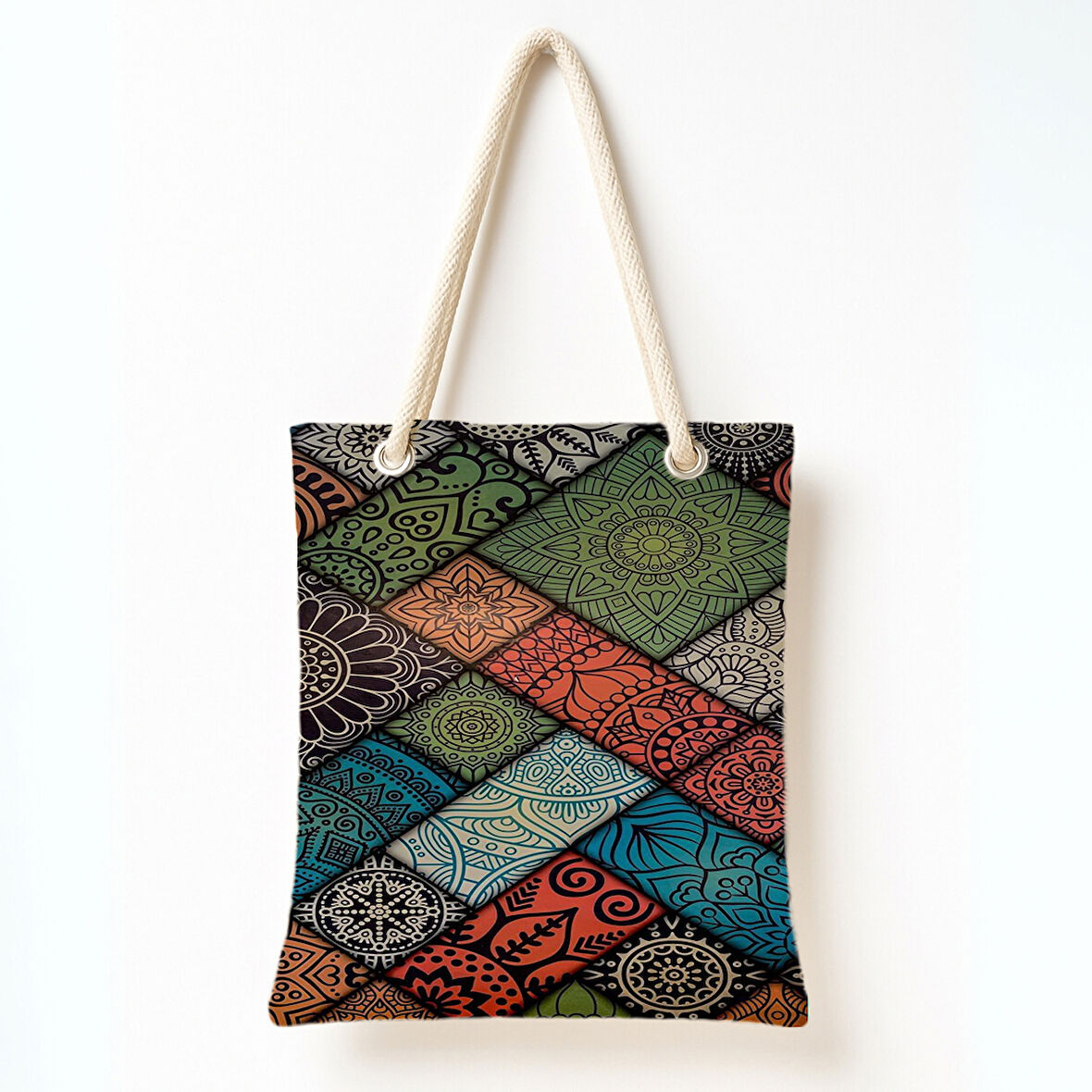 Mandala Renkleri Eskizi Omuz Çantası