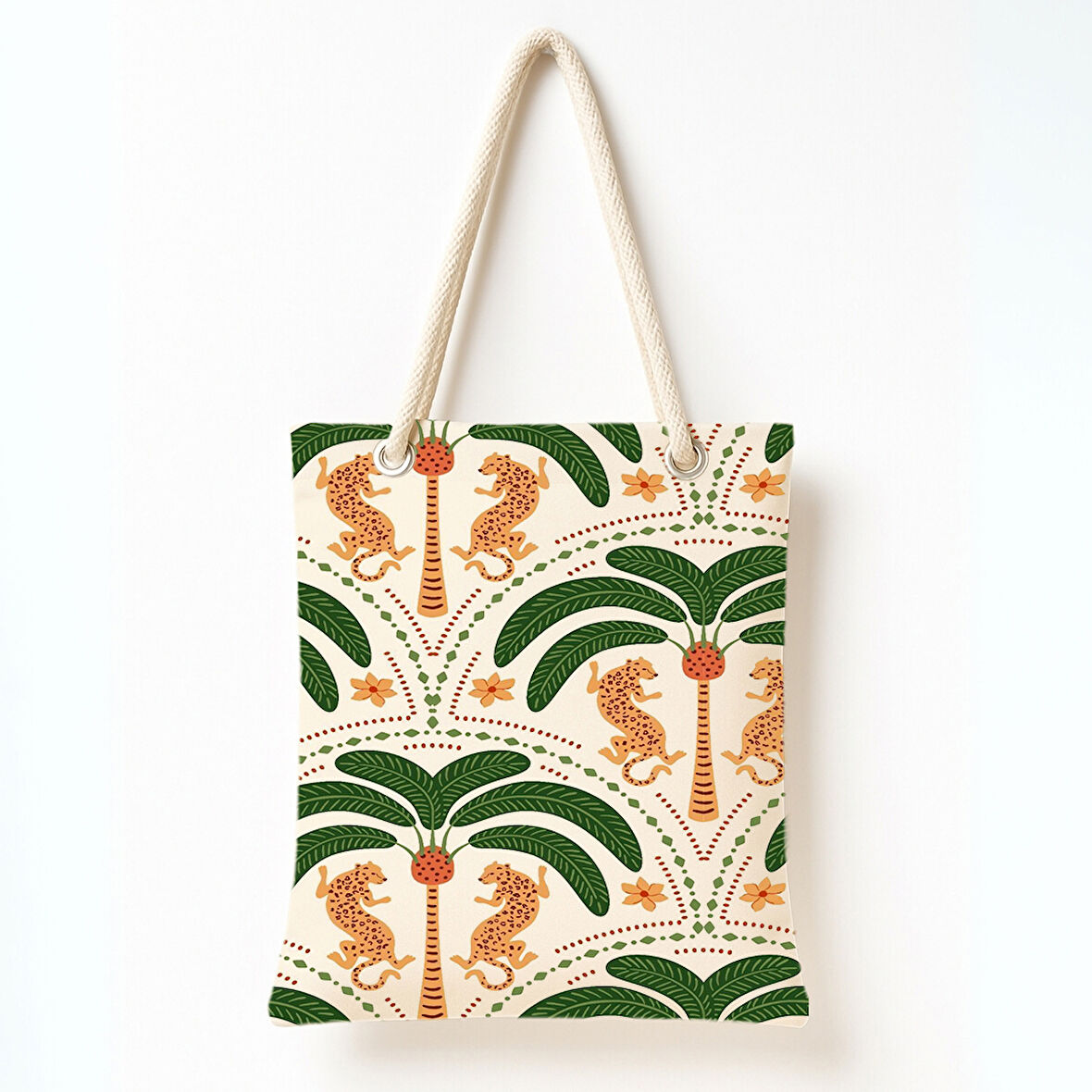 Leopar Bahçesi Eskizi Omuz Çantası