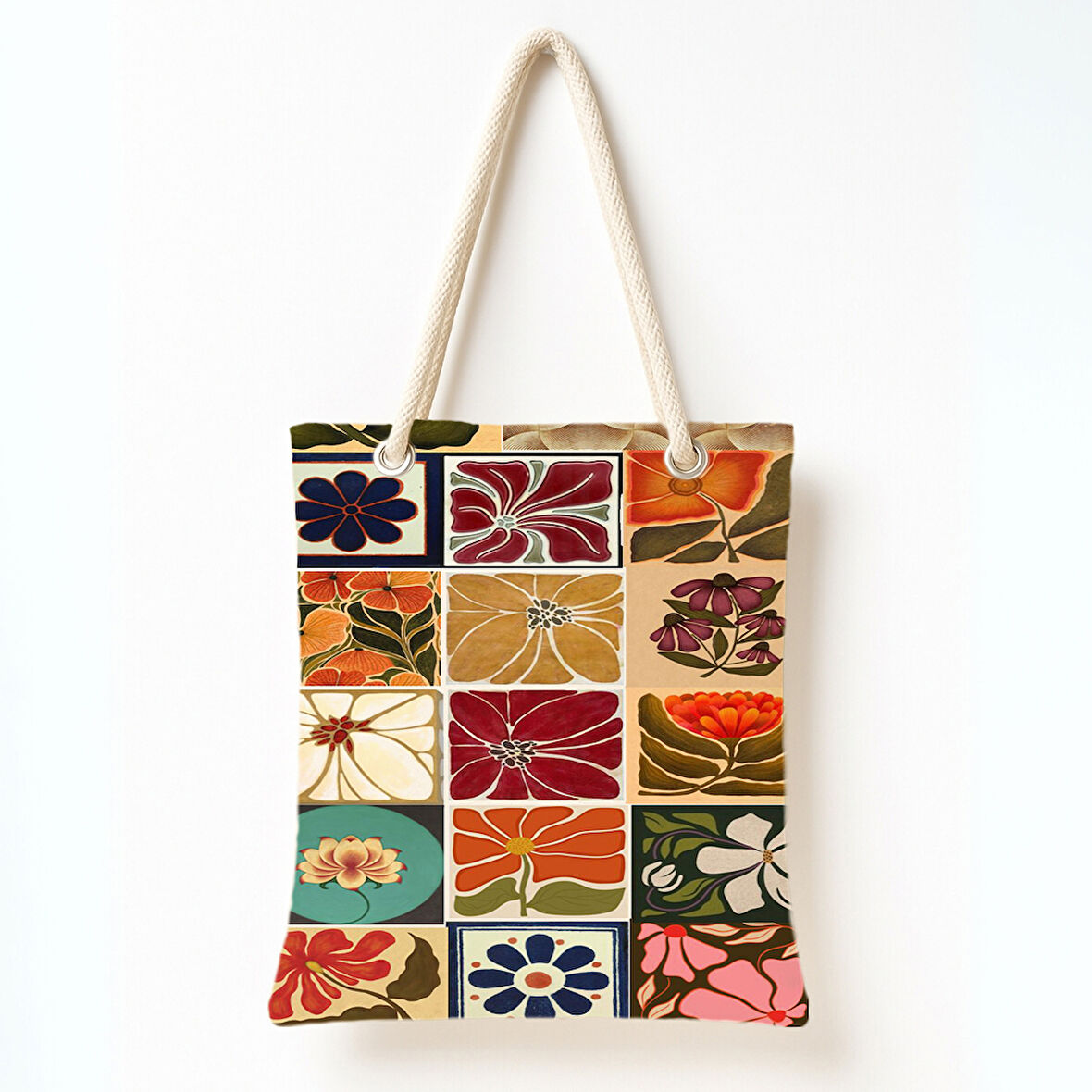 Çiçek Panosu Eskizi Omuz Çantası