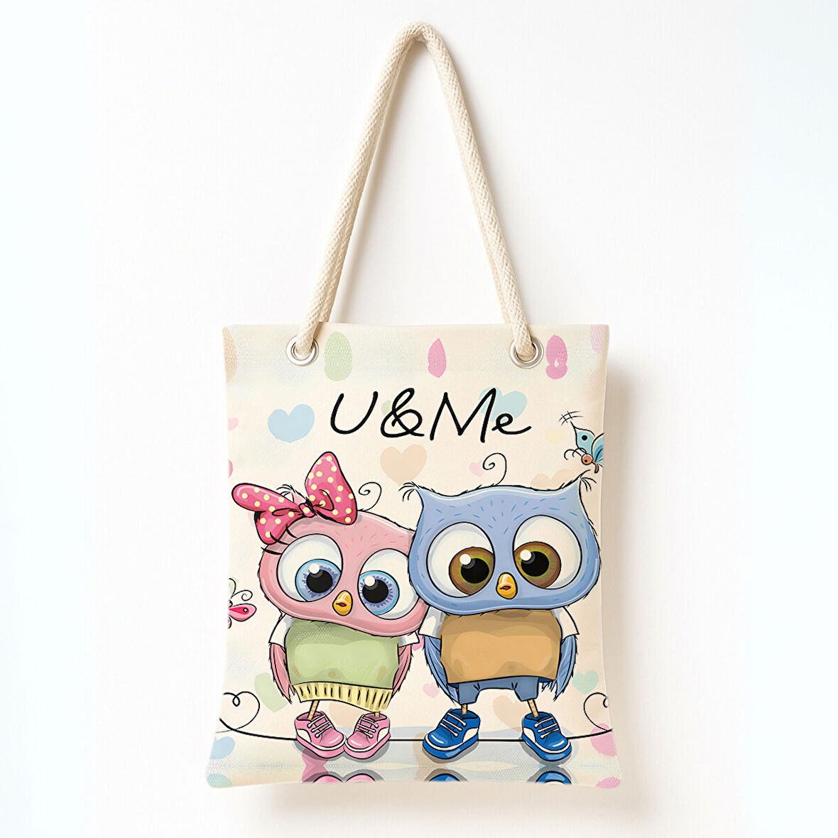 Baykuş İkilisi Eskizi Omuz Çantası