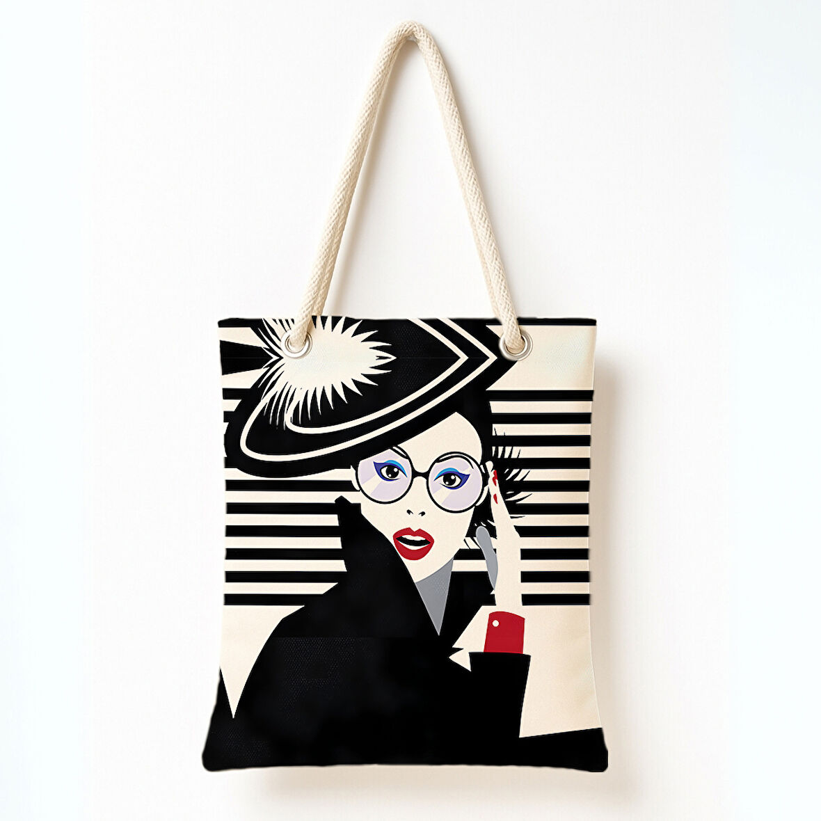 Siyah Şapkalı Kadın Omuz Çantası