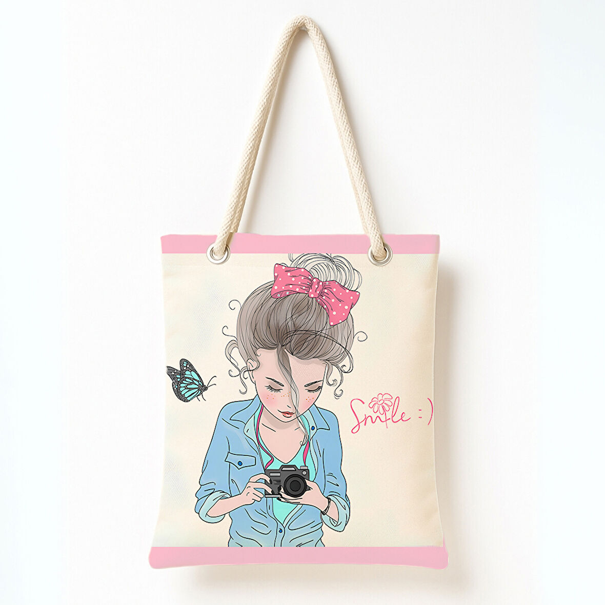 Puantiyeli Kameralı Kız Omuz Çantası