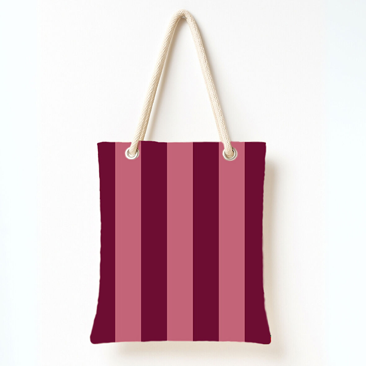 Bordo Pembe Çizgili Omuz Çantası