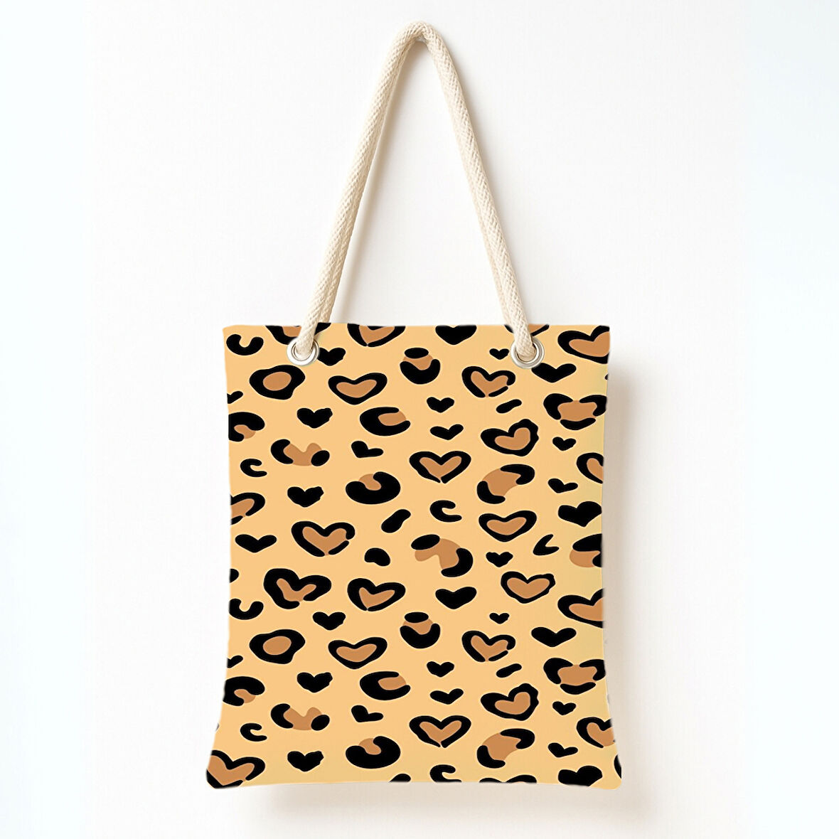 Kalpli Leopar Deseni Omuz Çantası