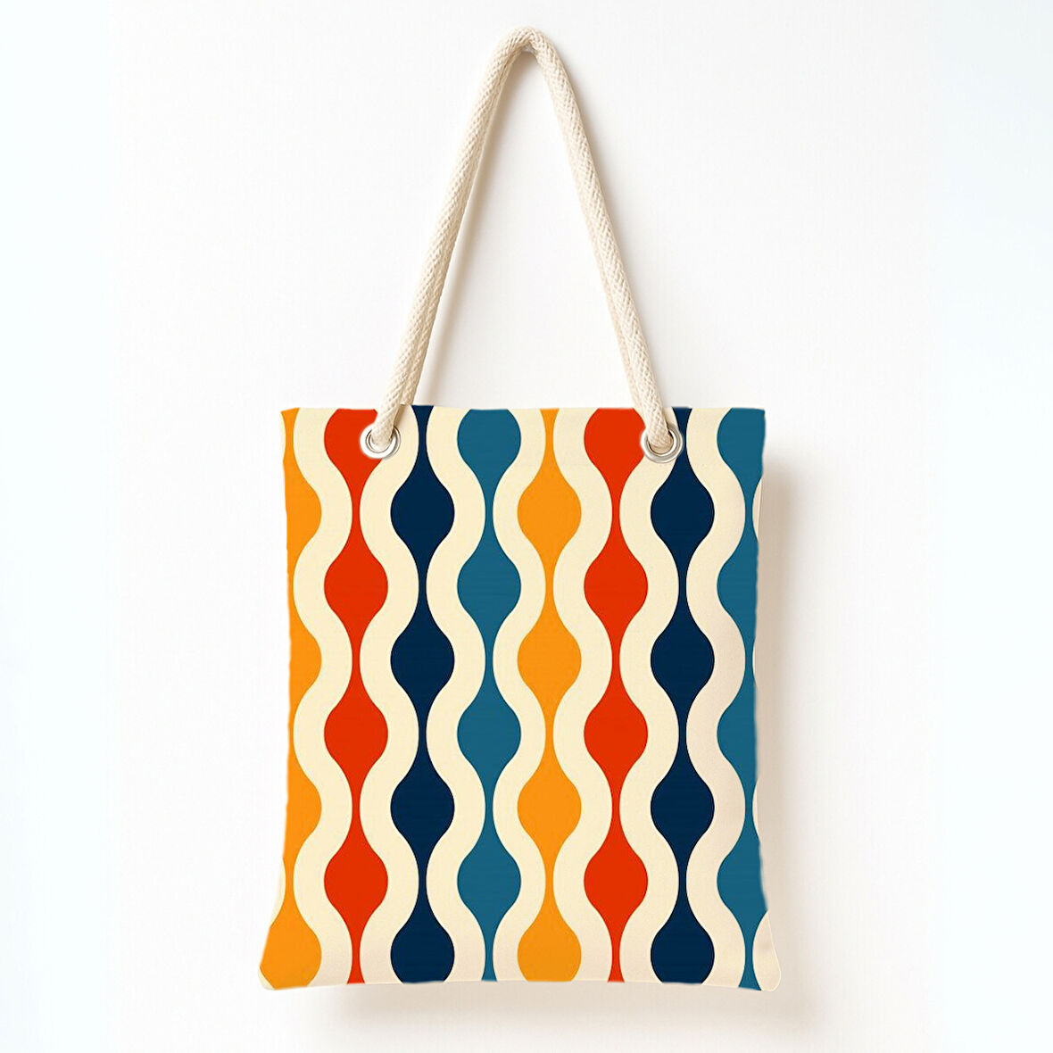 Retro Ritim Deseni Omuz Çantası