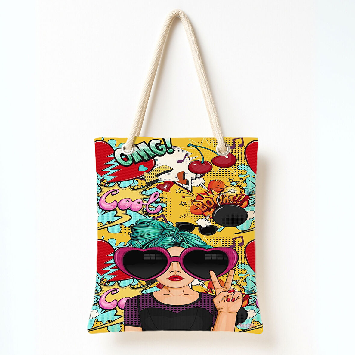 Pop-Art Barış Mesajı Omuz Çantası