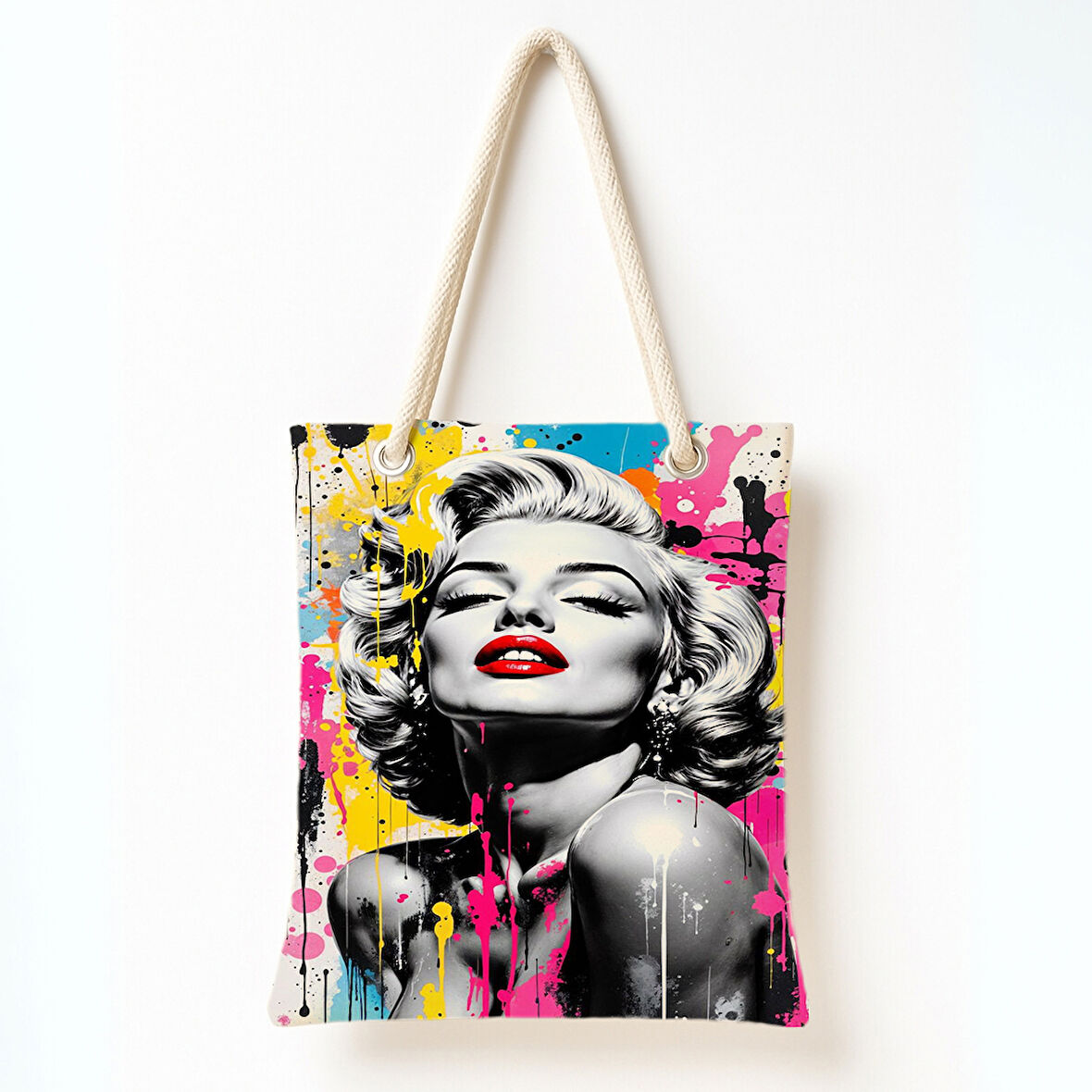 Pop-Art İkon Portresi Omuz Çantası