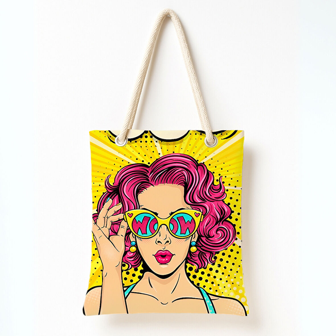 Pop-Art Sarı Patlama Omuz Çantası