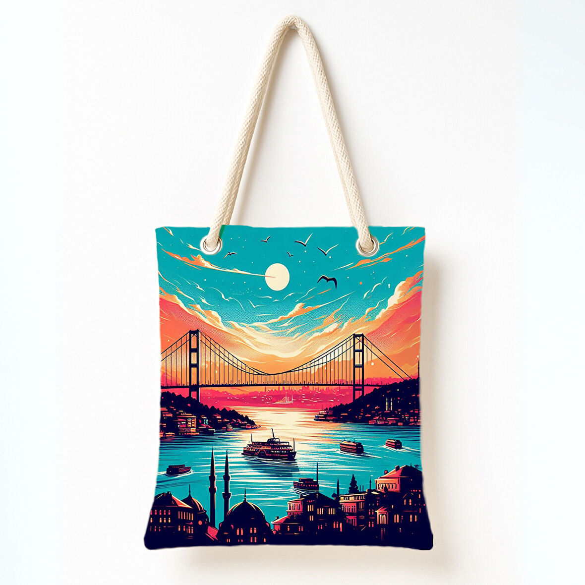 Boğaz Renk Manzarası Omuz Çantası