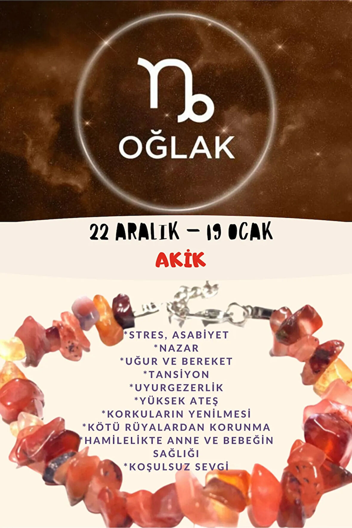 Oğlak Burcu Burç Bilekliği