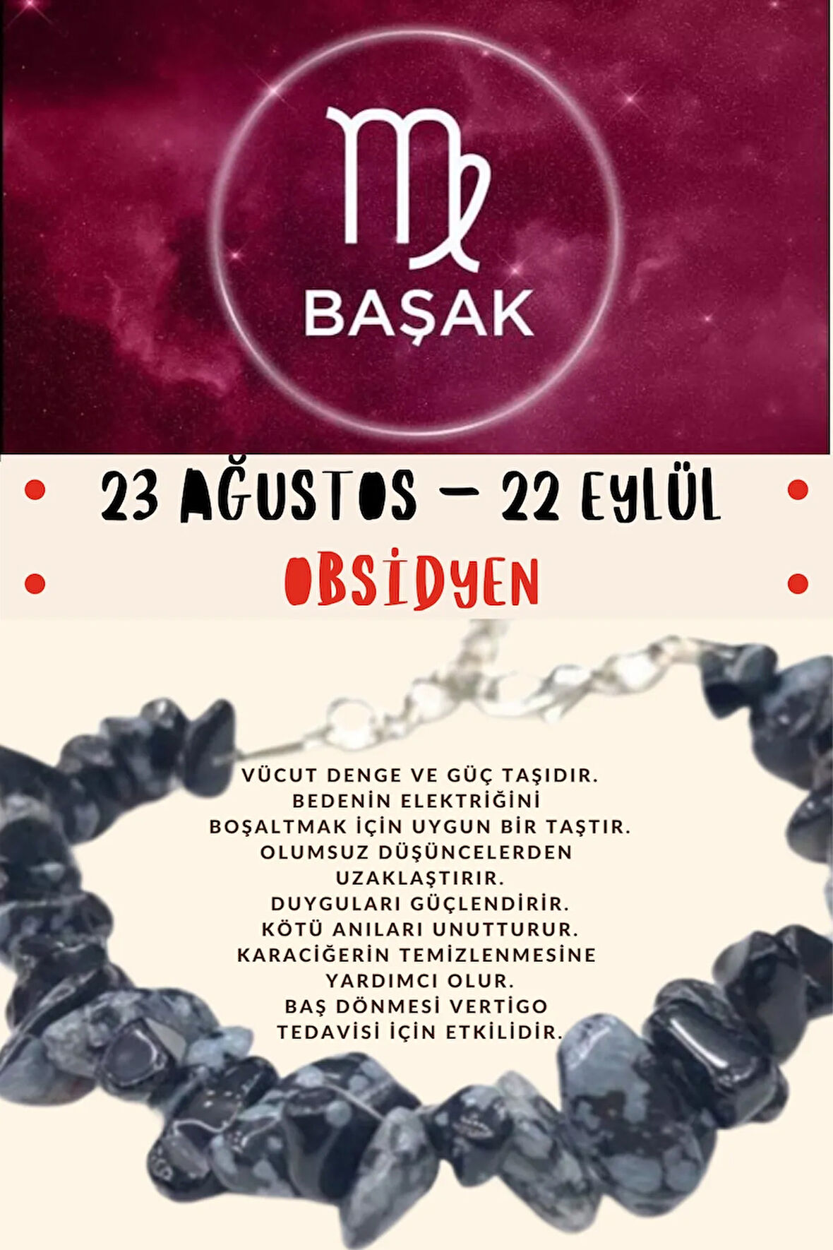 Başak Burcu Burç Bilekliği