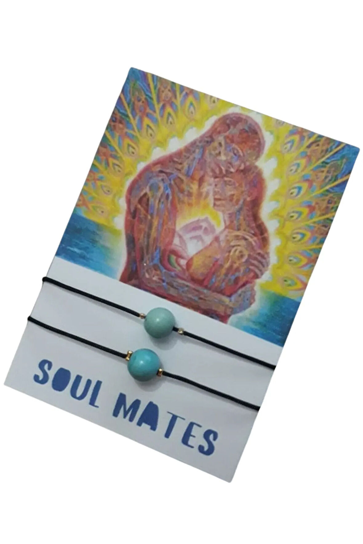 Ruh Eşi Turkuaz Doğal Taşlı İp Bileklik