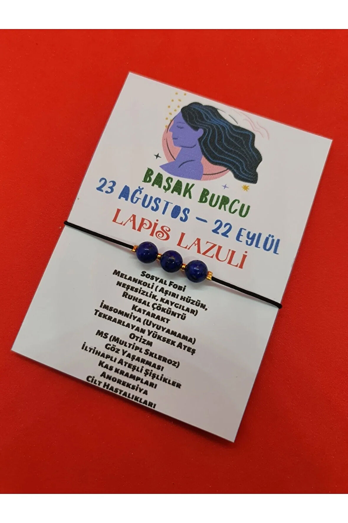 Başak Burcu Lapis Taşı Doğal Taş Bileklik