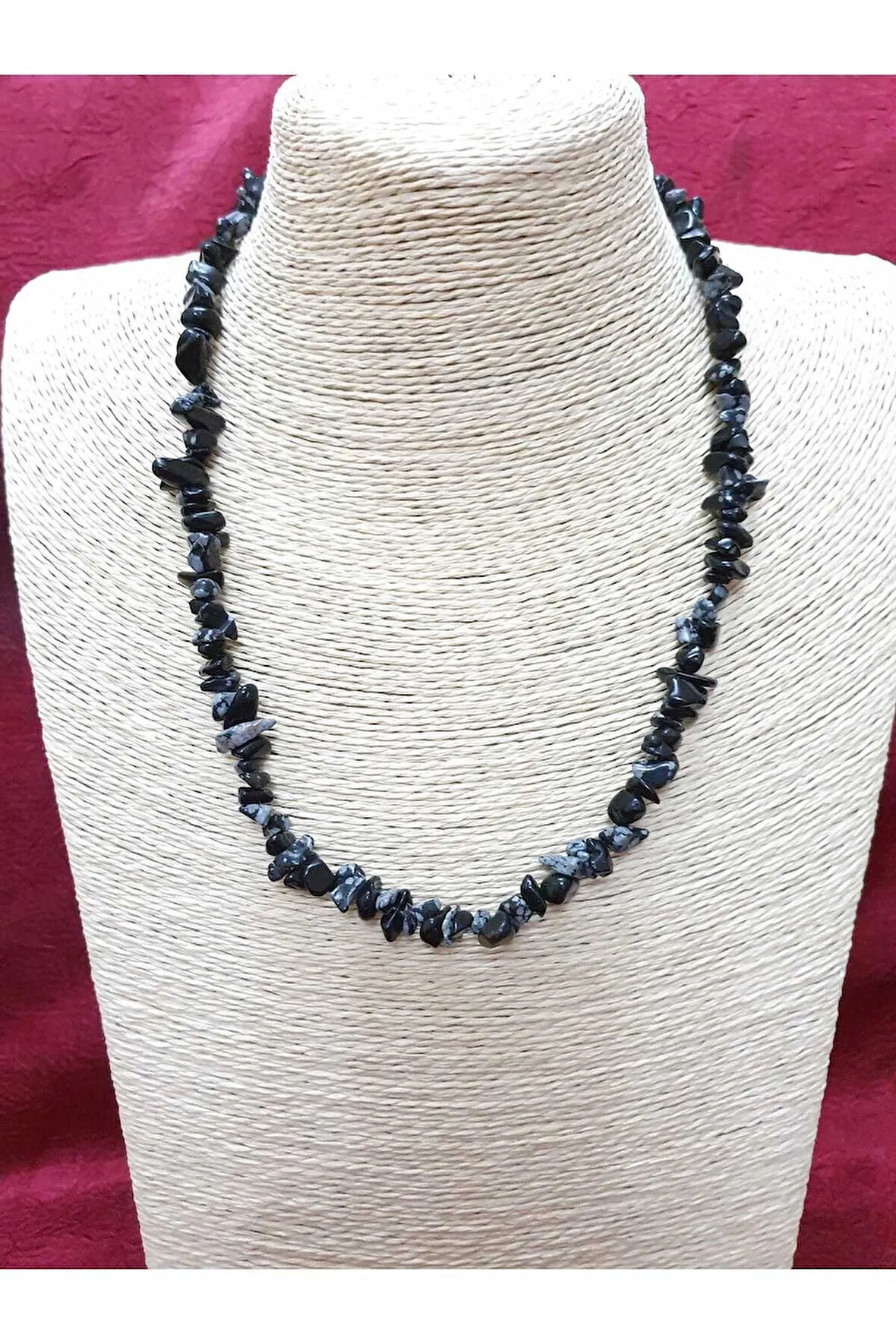 Sertifikalı Obsidyen Taşı Doğal Taş Kolye