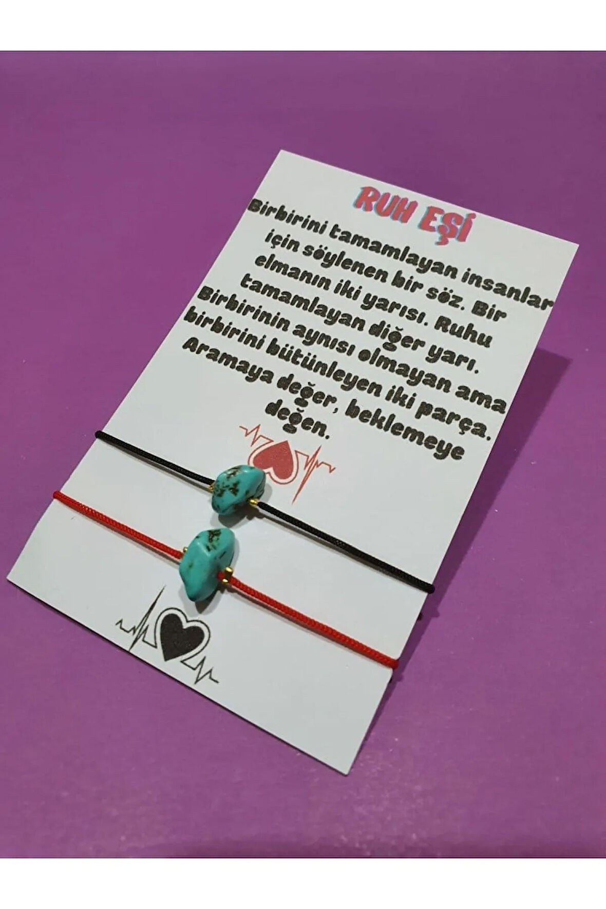 Ruh Eşi Turkuaz Doğal Taşlı İp Bileklik