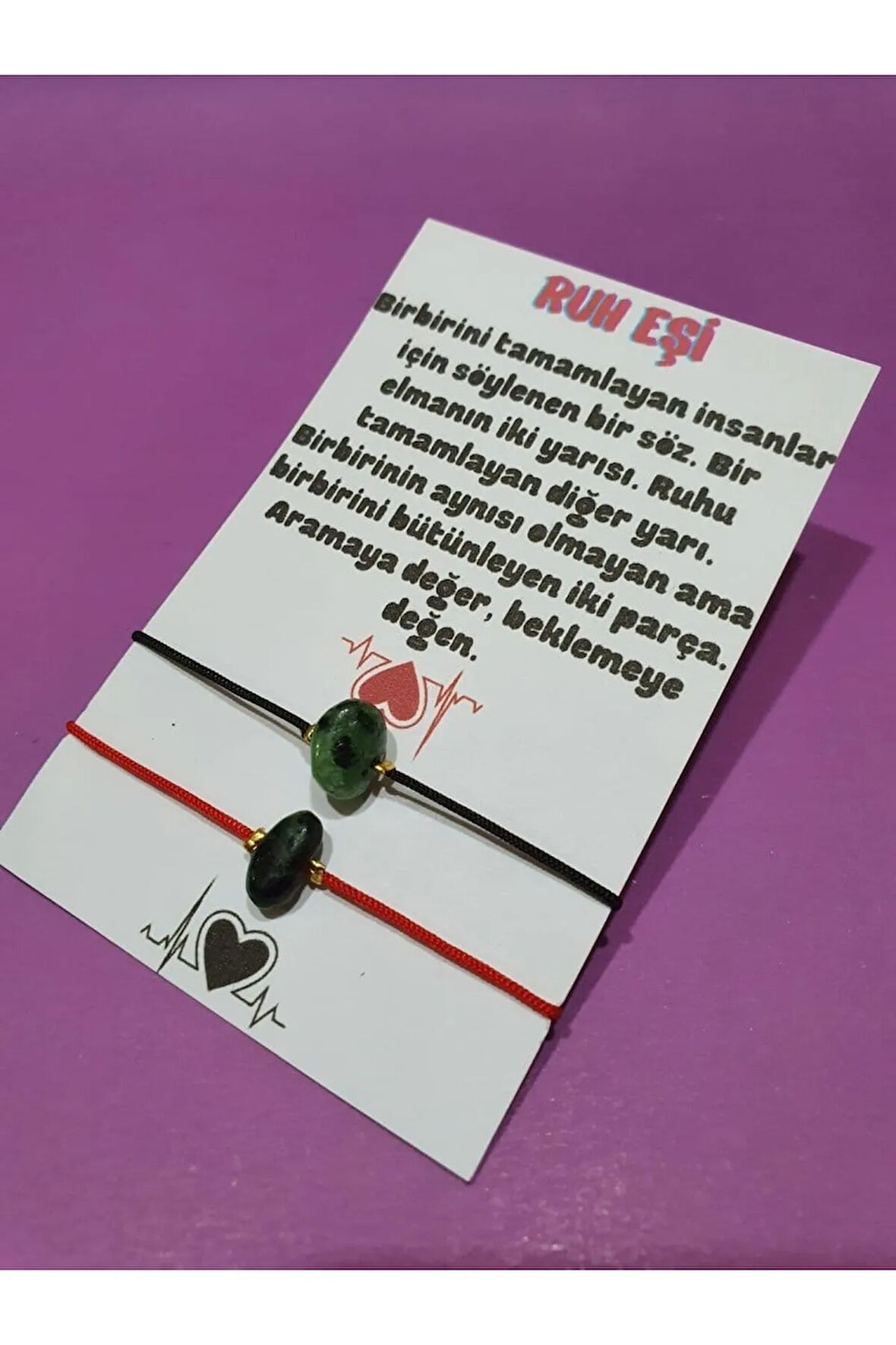 Ruh Eşi Zümrüt Doğal Taşlı Sevgili Bilekliği