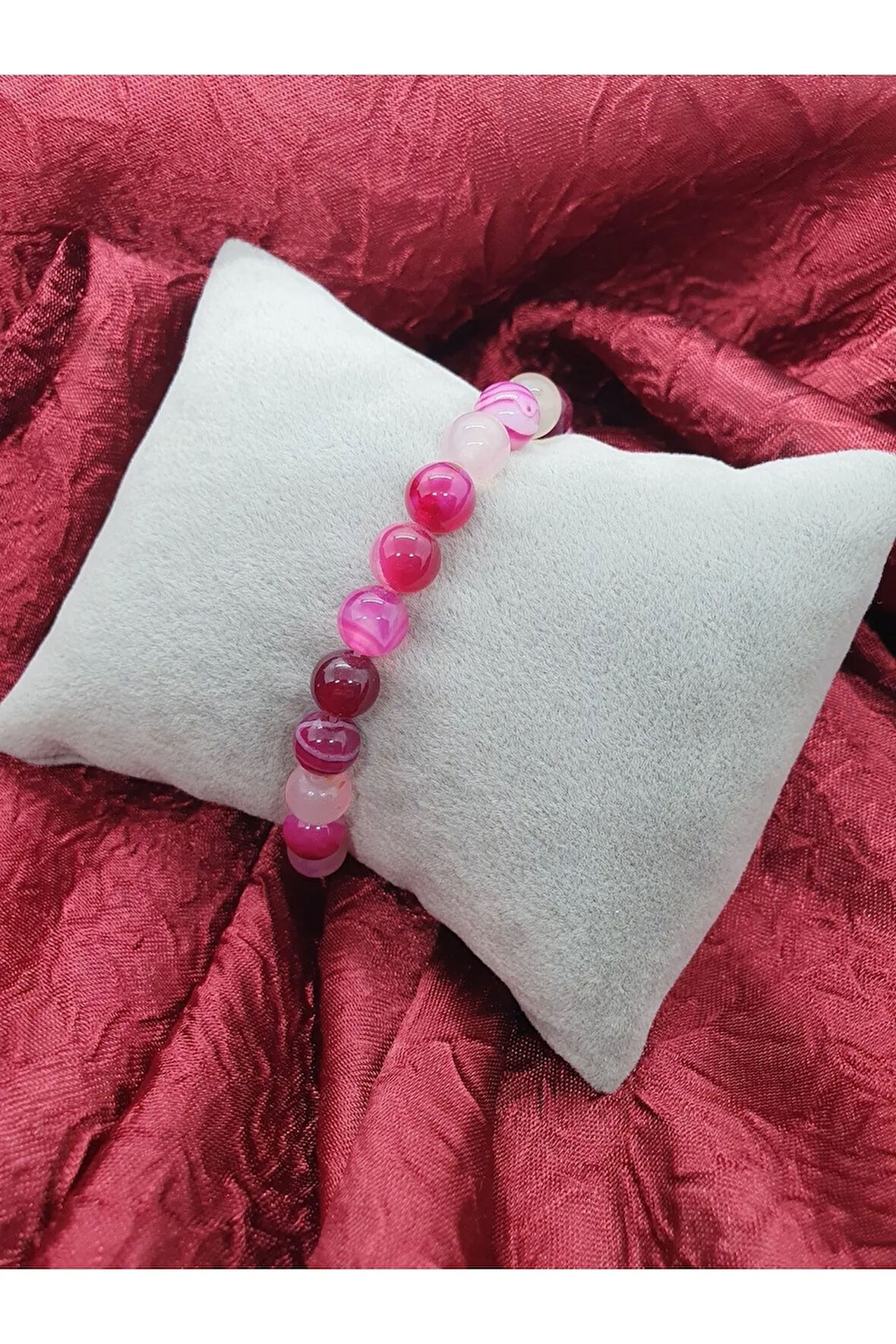 Doğal Akik Taşı Bileklik 8 mm