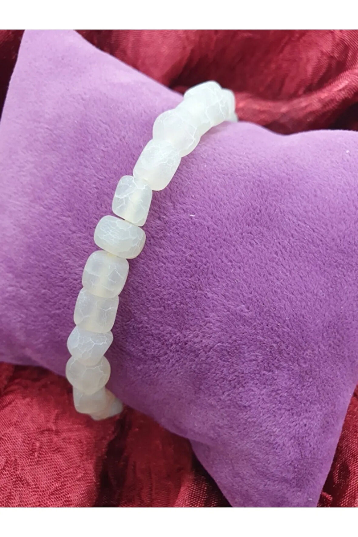 Doğal Akik Taşı Bileklik 8 mm Küp Kesim