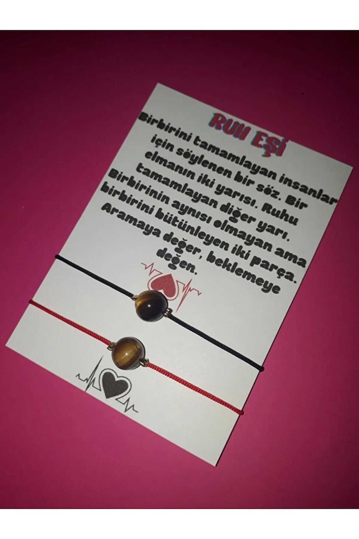 Ruh Eşi Kaplan Gözü Doğal Taşlı İp Bileklik