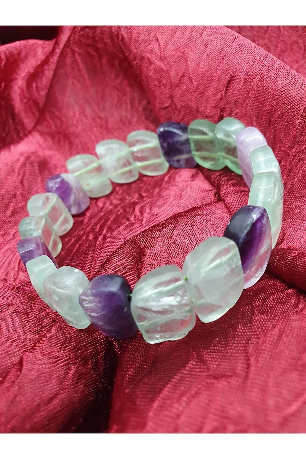 Doğal Florit Taşı Rolex Bileklik