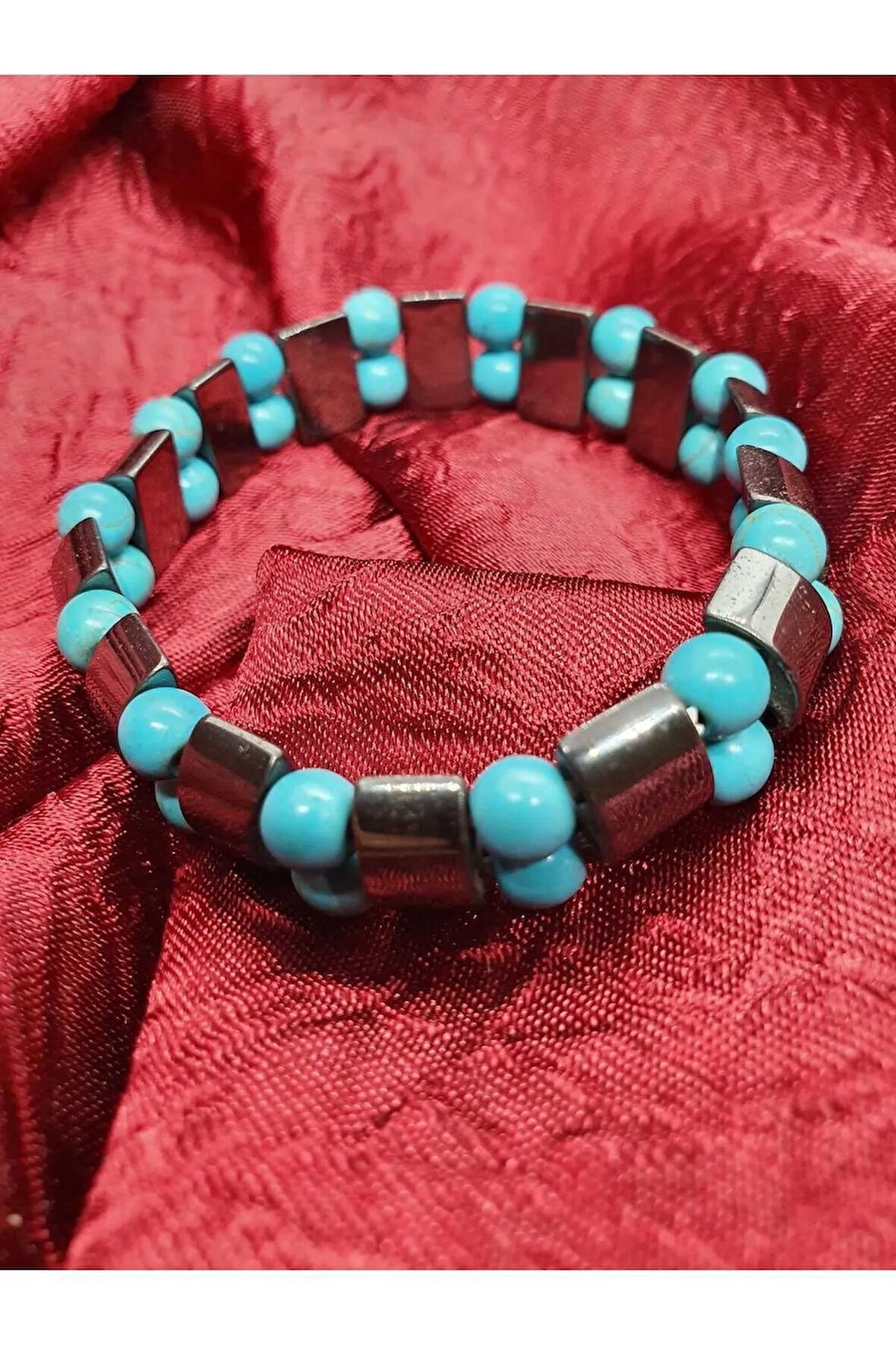 Doğal Hematit Turkuaz Taşı Rolex Bileklik