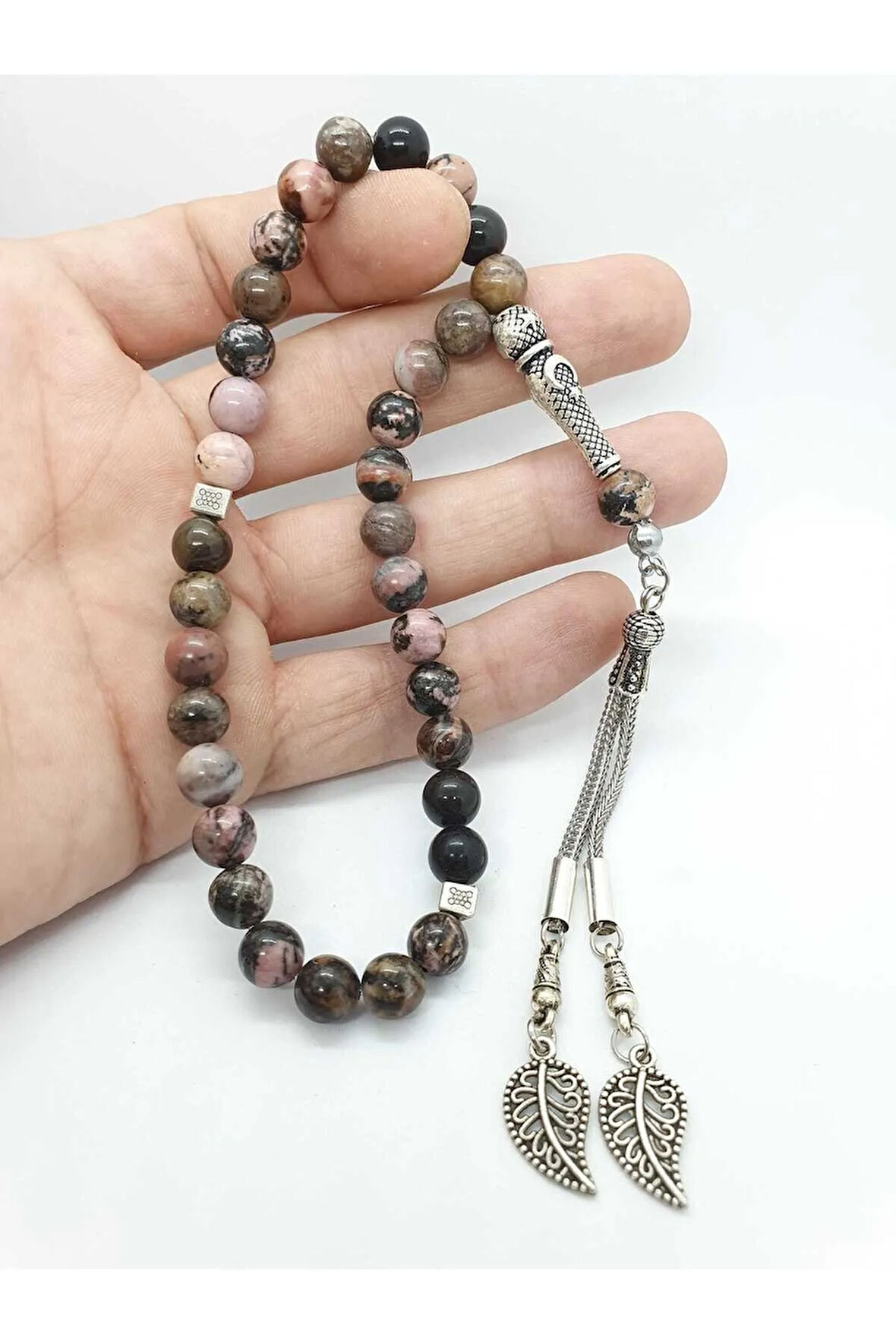 Rodonit Doğal Taş Tesbih 8 mm