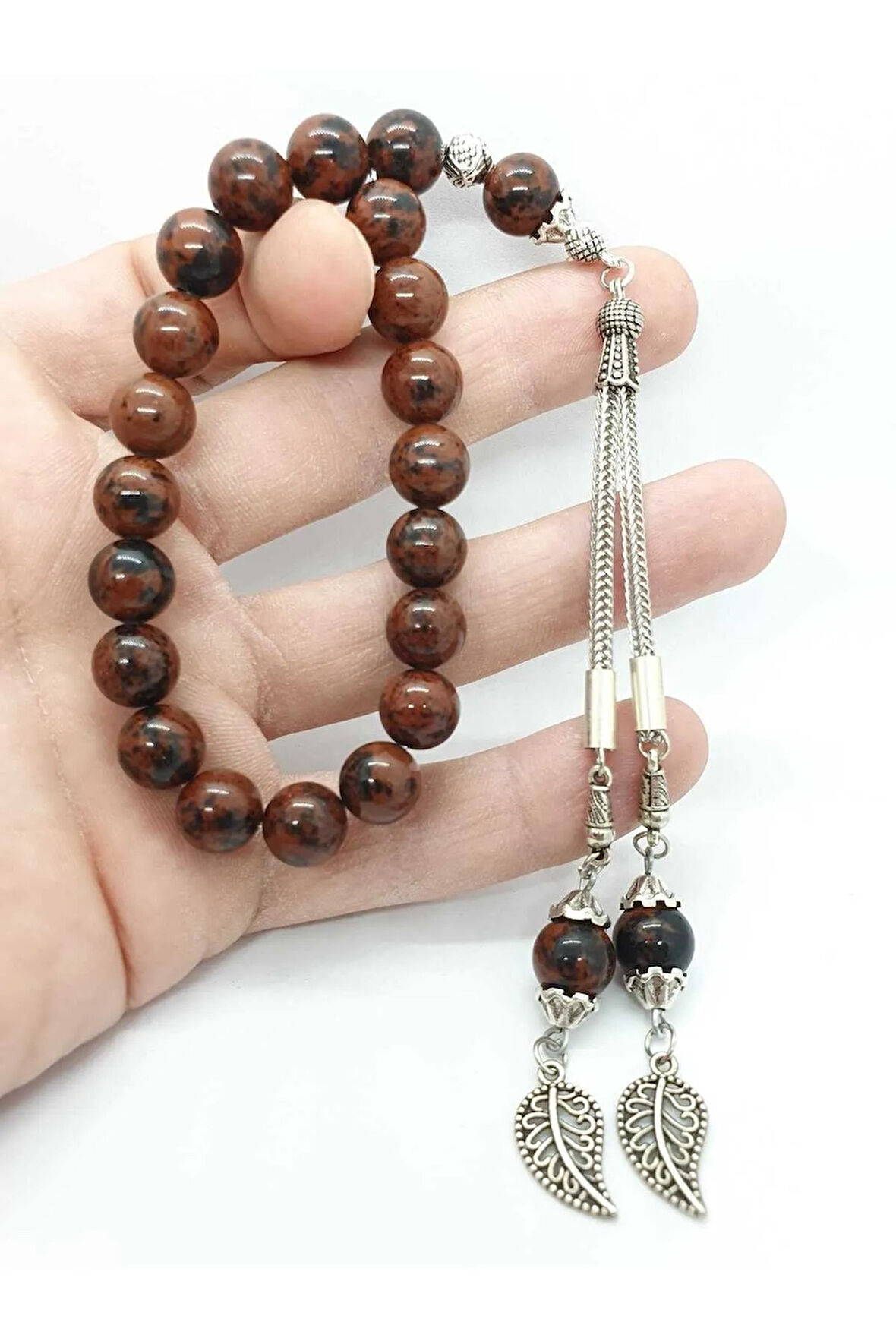 Obsidyen Taşı Doğal Taş Efe Tesbih 10 mm Maskot