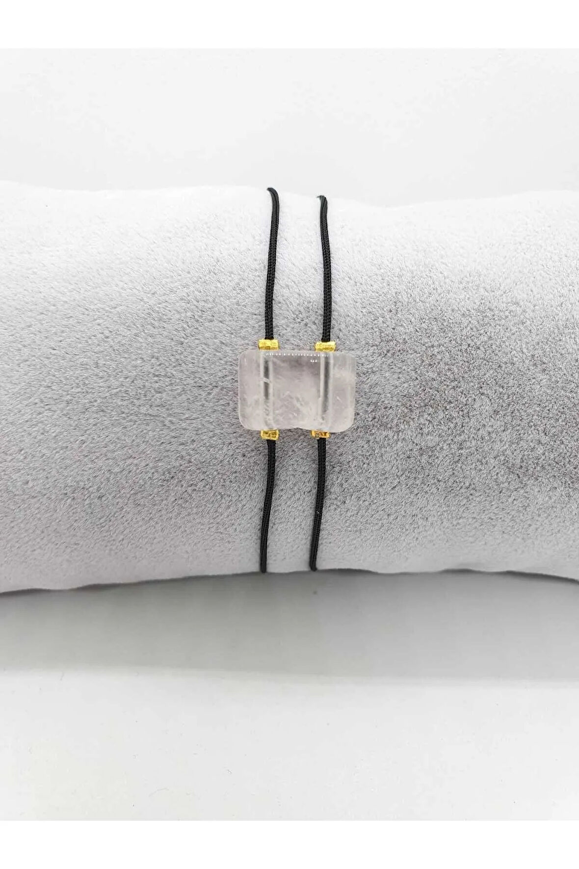 Pembe Kuvars Doğal Taş Tasarım Bileklik