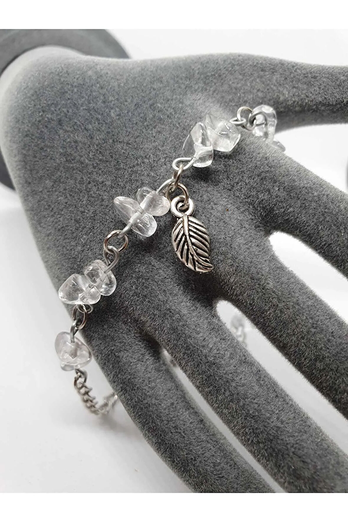 Sertifikalı Kristal Kuvars Taşı Bileklik Orijinal Doğal Taş Tasarım Bileklik