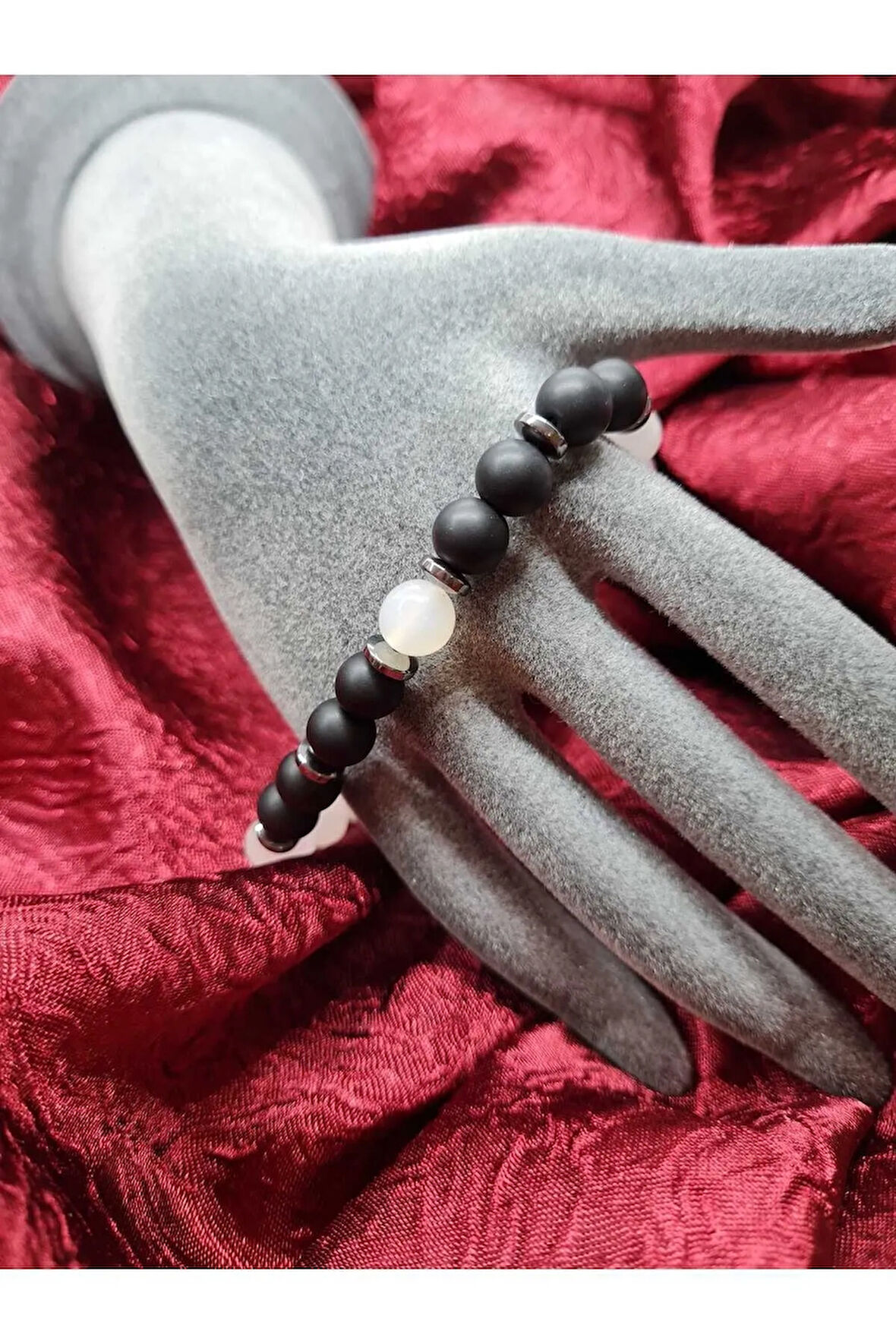 Opal Hematit Oniks Doğal Taş Bileklik 8mm