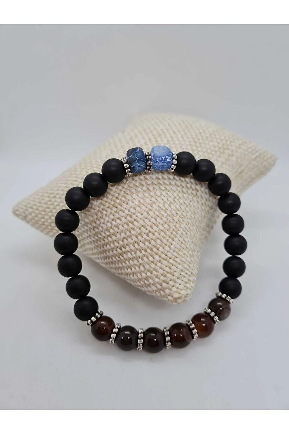 Madagaskar Akik ve Oniks Doğal Taş Bileklik