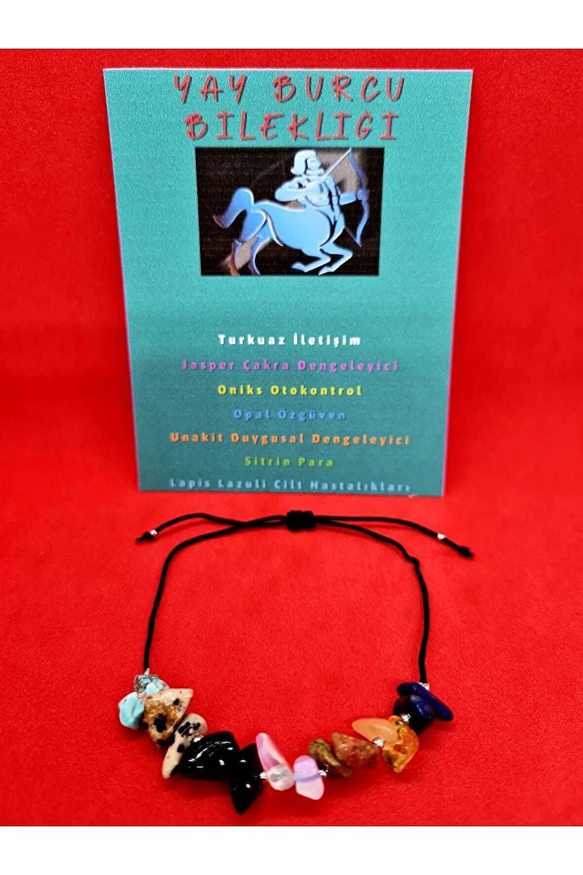 Sertifikalı Yay Burcu Bileklik Doğal Taş