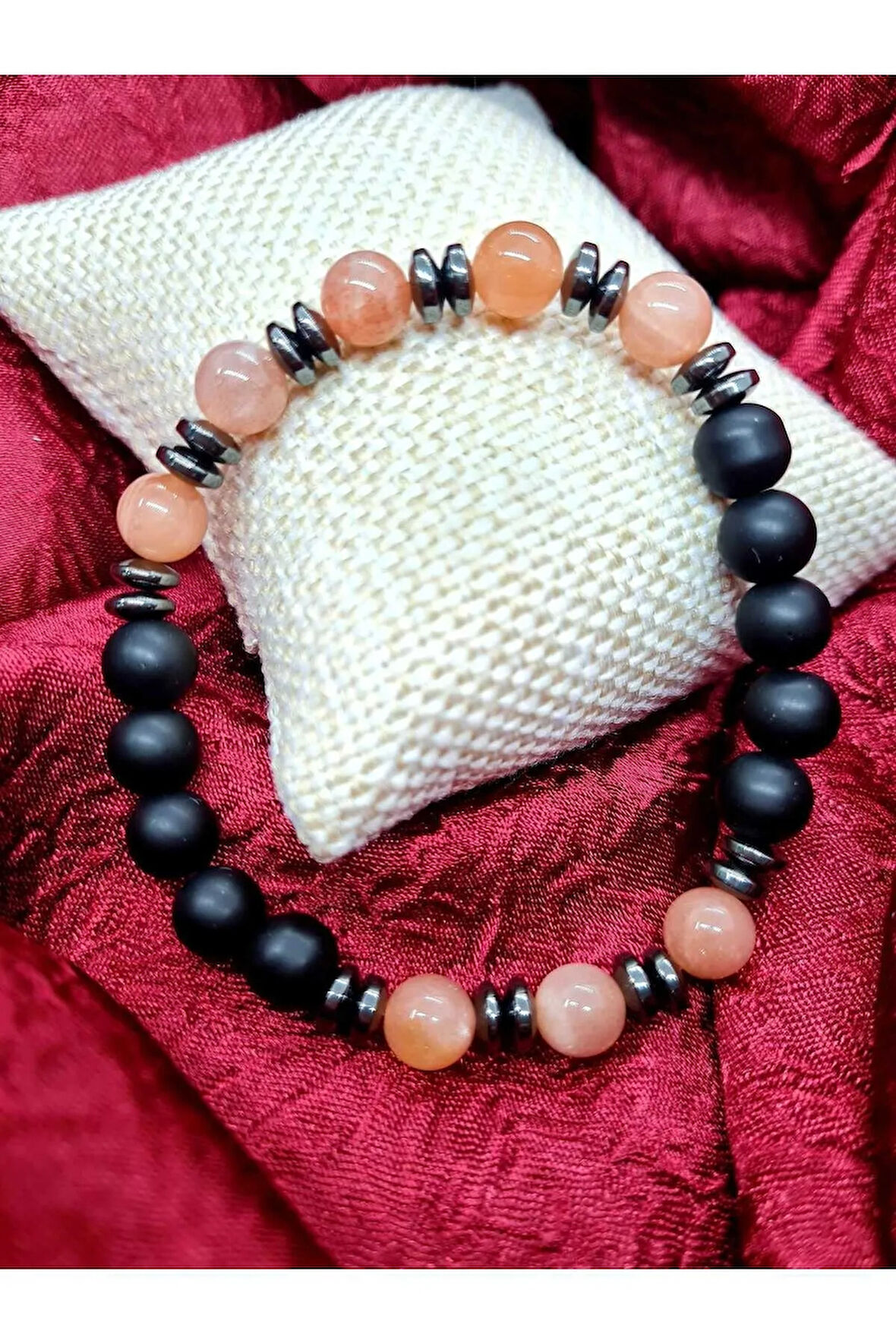 Güneş & Hematit & Oniks Doğal Taş Bileklik