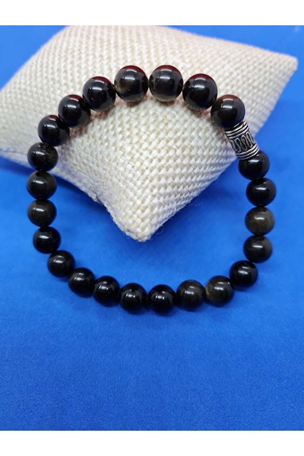 Doğal Taş Obsidyen Taşı Bileklik