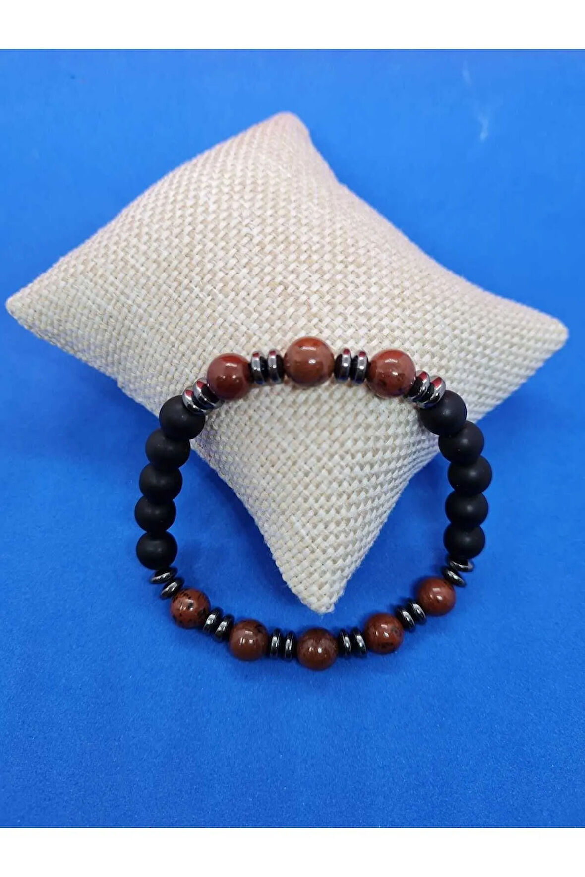 Doğal Taş Obsidyen & Hematit & Oniks Taşı Bileklik