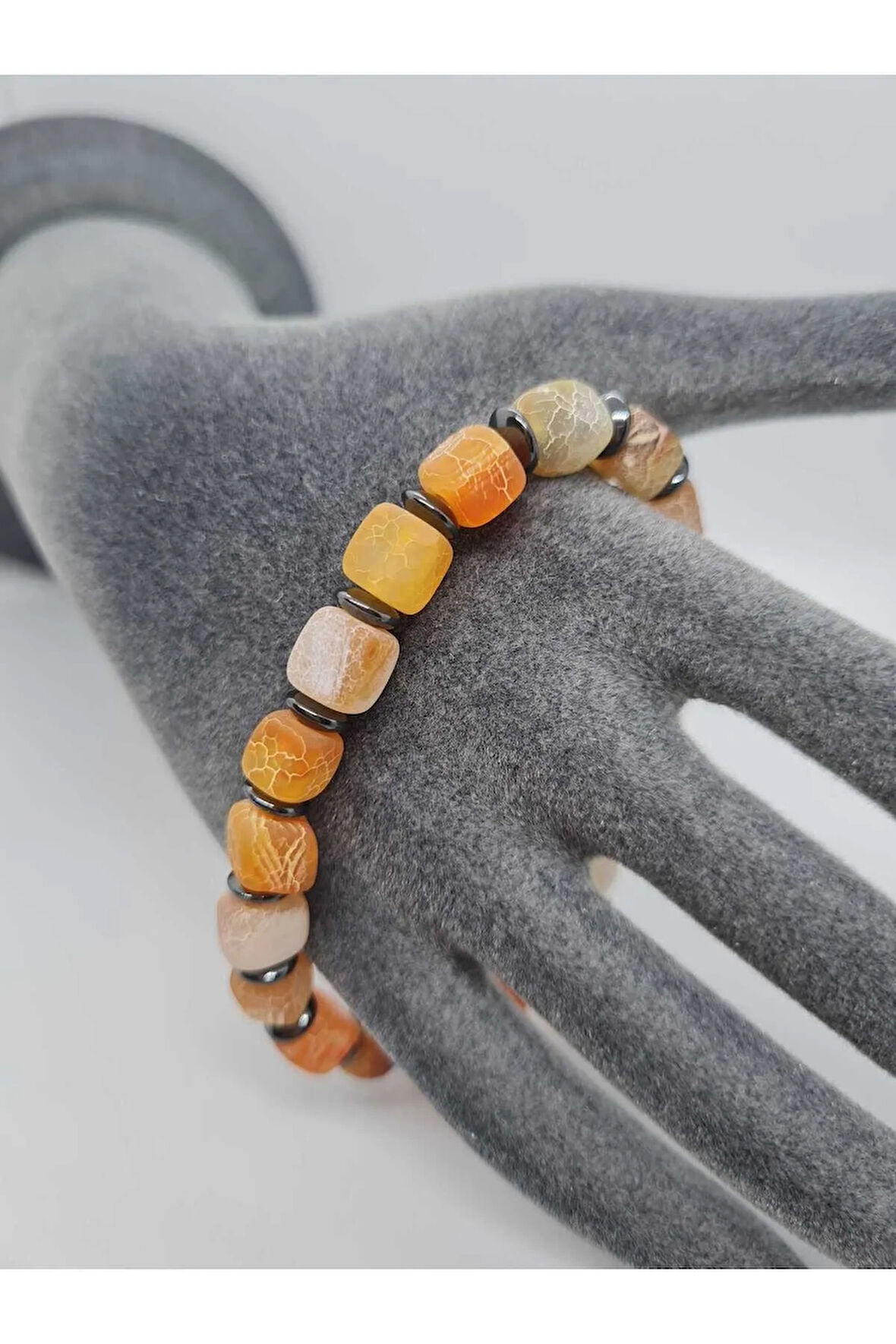 Küp Akik Hematit Doğal Taş Bileklik